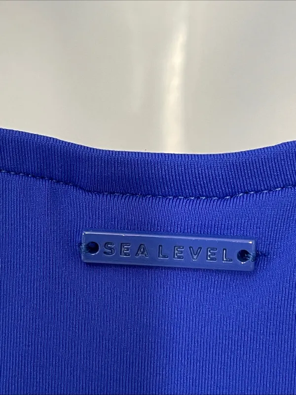 Sea Level Royal Blue Scalloped Square Neck Bralette One Piece Swimsuit - Image 4