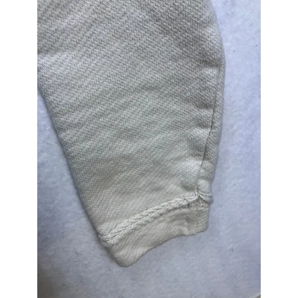LIV Outdoor‎ Henley Sweatshirt Womens XS Cream Raw Hem Cotton Pullover Granola - Image 6