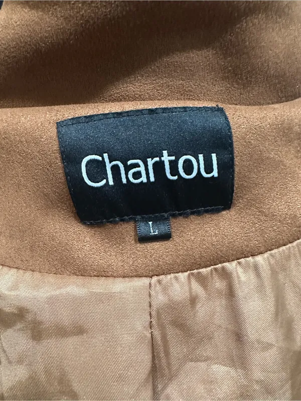 Chartou Brown Faux Suede Fringe Jacket Size Large - Image 13