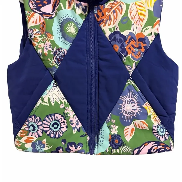 Anthropologie Daily Practice Puffer Vest Blue Patchwork Women's Size Medium‎ - Image 5