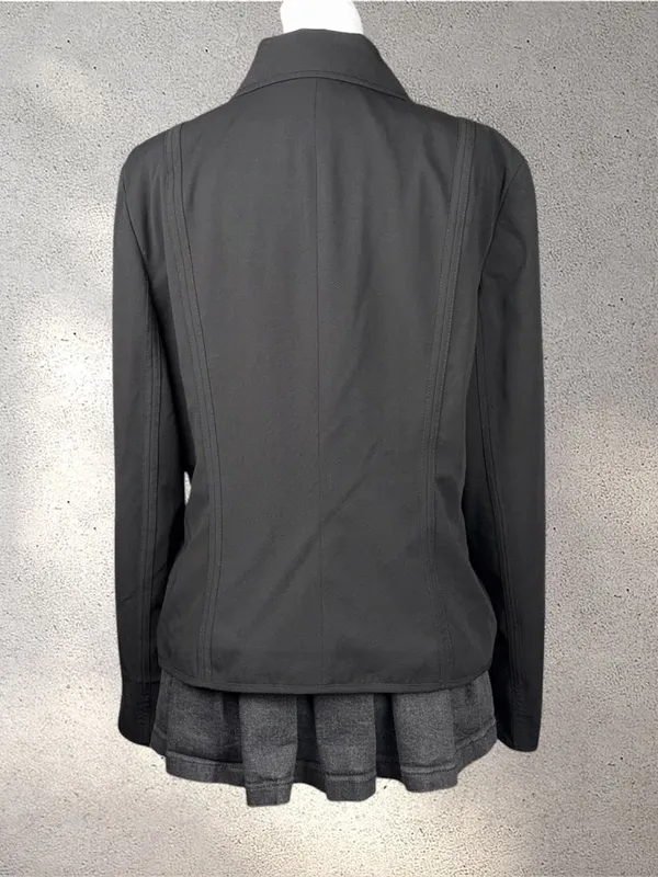 Worthington Works Zip Up Blazer Women’s 12 Black Biker Grunge Chic Nana Workwear - Image 2