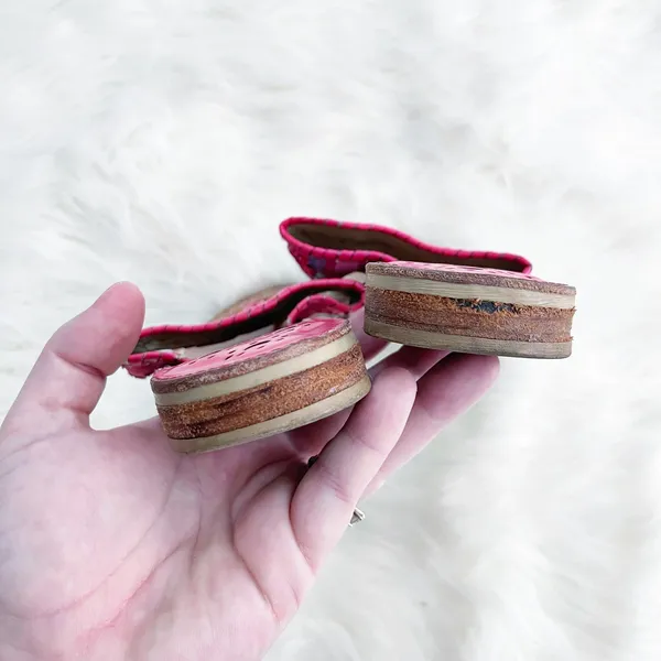 Jack Rogers Kyra Pink Madras Plaid Leather Sandals Preppy Resortcore Coastal - Image 6