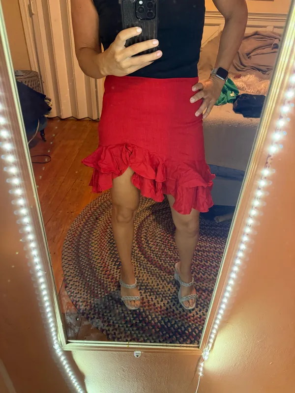 Lulus Frill it Up Red Tiered Ruffled Mini Skirt - Image 2