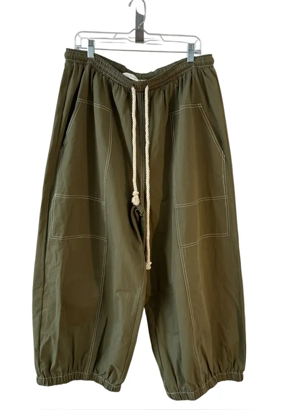 ODDI Los Angeles Olive Boho Balloon Jogger Pants Plus Size 3X Utility - Image 2