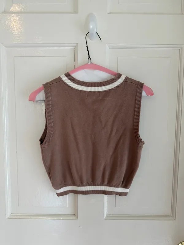 superdown Bonnie Varsity Skirt Set in Toast | Size S - Image 6