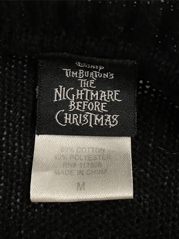 Disney Nightmare Before Christmas Jack Sally Sweater Unisex Medium Black Knit - Image 2