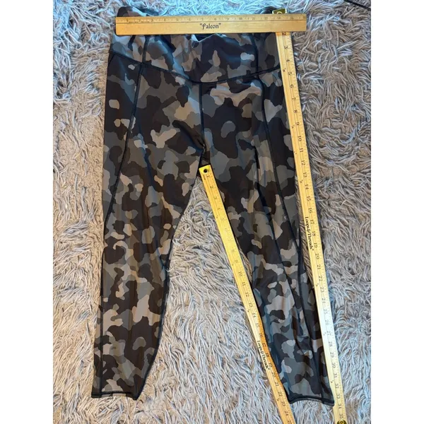 Athleta Lightning 7/8 Tight Camo Leggings Grey Olive Green Size L 487508 - Image 3