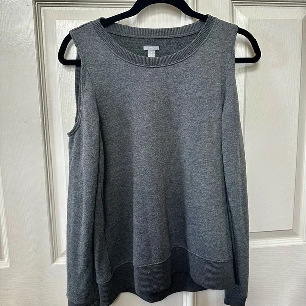 Aerie grey cut out shoulder long sleeved sweatshirt - Image 4