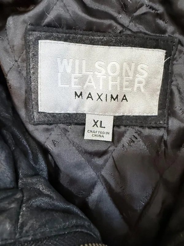 Wilsons Leather Maxima Leather Moto Jacket Textured Crinkle Vintage M/L - Image 10