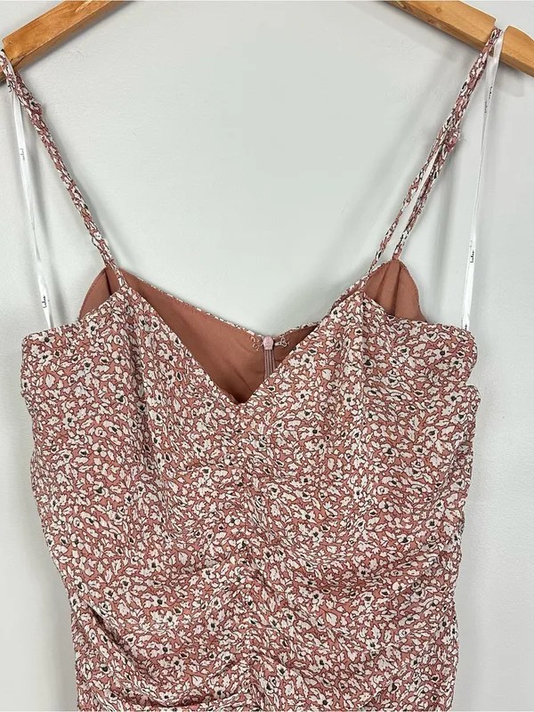 Lulus Walk the Walk Mauve Floral Print Ruched Bodycon Mini Dress L NWT - Image 11