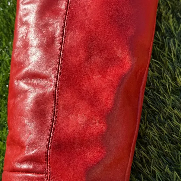 Free People Grayson Red Knee High Boots Leather EU 37 Block Heel - Image 9