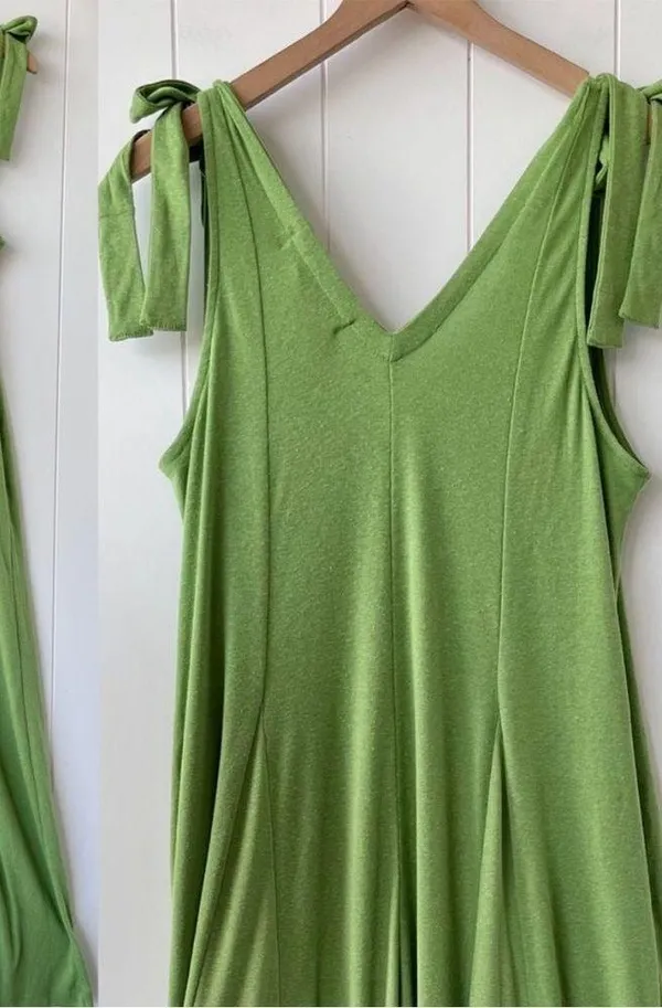 New Free People Beach Alice One Piece Jumpsuit Green - Image 6