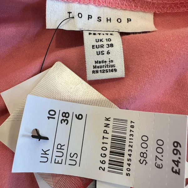 Topshop Love Pajama Shorts Set MEDIUM Valentine PJs Playful NEW Pink Crop Top Cotton - Image 6