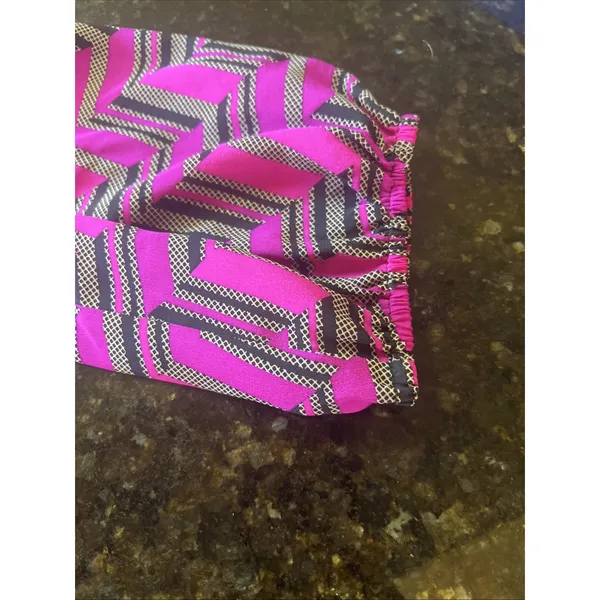 Trina Turk Dress Sz‎ 2 Women's Pink Black Silk Sheath Elegant Work Church Shirt - Image 7