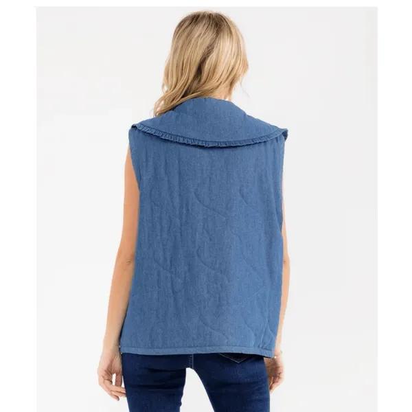 In the beginning | quilted tie denim vest - Image 3