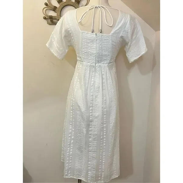 Anthropologie Alene Embroidered Lace Midi Dress White XS/O - Image 2