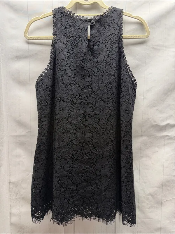 Cabi Display Black Floral Lace Sleeveless Tank Top Style 3605 Medium - Image 6