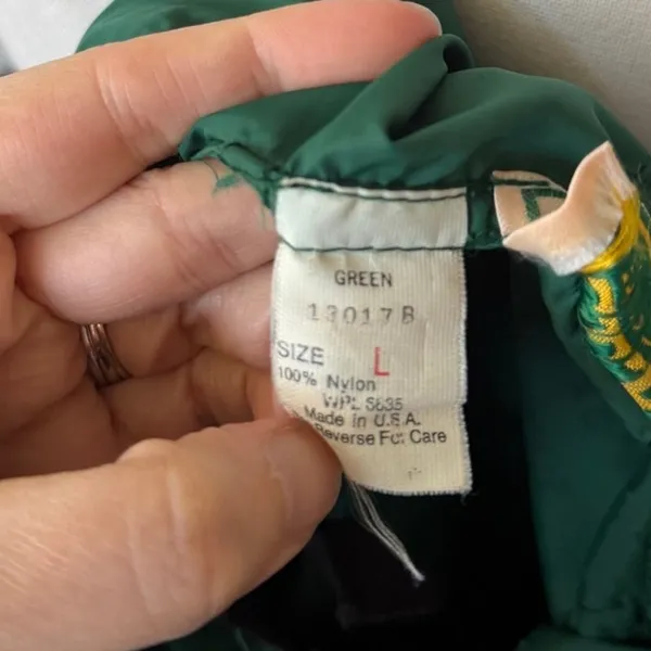 L.L. Bean Green Vintage Hooded Kangaroo Pocket Anorak Rain Jacket - Image 5