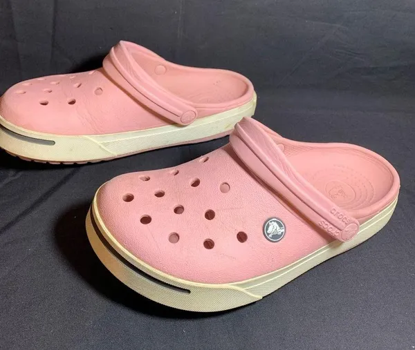 Crocs Crocband II Women 7 Men 5 Light Petal Pink Graphite Clog Slip On Shoe - Image 2