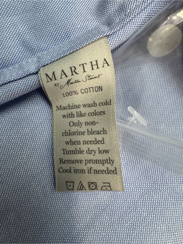 Martha Stewart women’s the relaxed classic fit Light Blue Button-Down Shirt NWT - Image 5