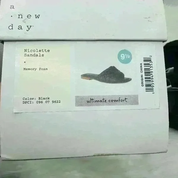 A New Day Nicolette Black Sandals Size 9.5 - Image 8