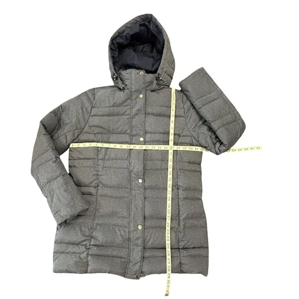 Lands' End Heather Blue Puffer Coat Hooded Winter Jacket 80% Down Gorpcore - Image 3