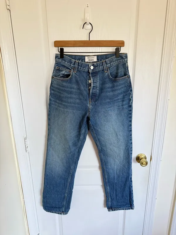 Reformation Hanna Mid Rise Relaxed Jean in Kama Wash - Image 3