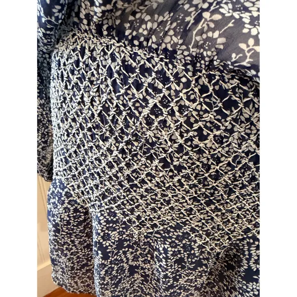 Ulla Johnson Samira Dress Silk Floral Drop Waist Mini Dress Bleu Blue Size 10 - Image 14