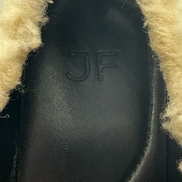 JustFab JF Leli Sherpa Lug Sole Loafers Black and Cream Chunky Platform Size 8 - Image 6