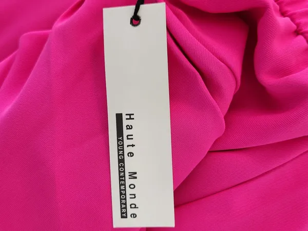 Haute Monde Neon Pink Wide Leg Trouser Pants Size Medium NWT - Image 10