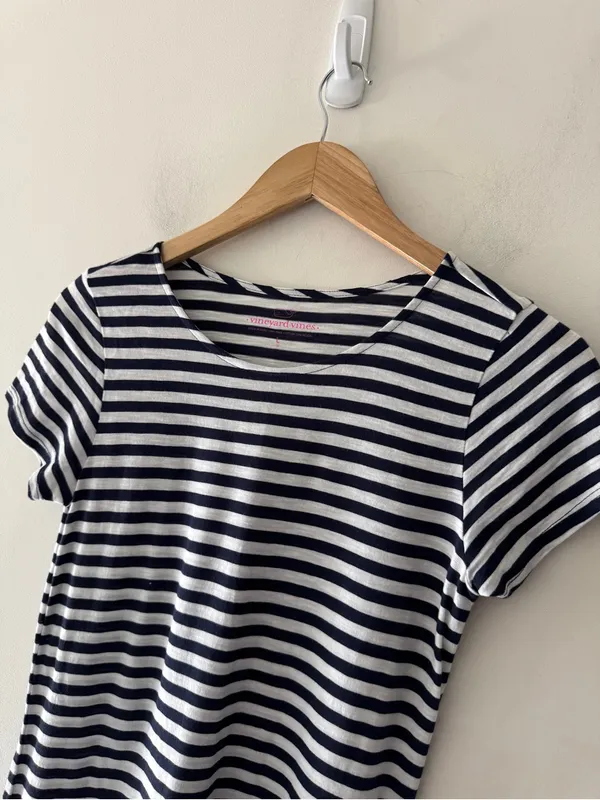 Vineyard Vines Blue and White Stripe‎ T Shirt Dress Pima Cotton Modal - Image 2
