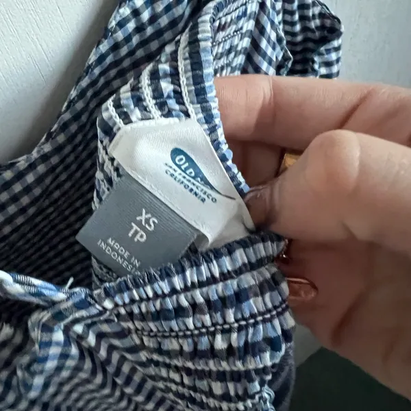 Old Navy Blue and White Gingham Dress - Image 4