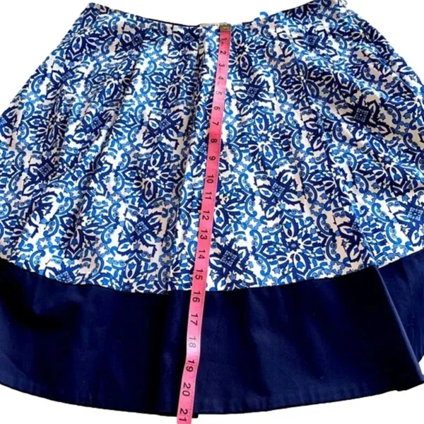 New Milly for Design‎ Nation floral skirt blue white unlined side zipper medium - Image 5