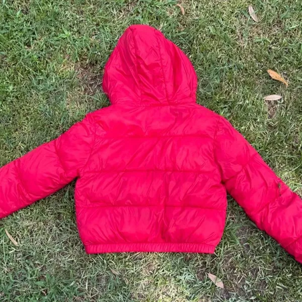 Red hooded puffer jacket size small - Image 7