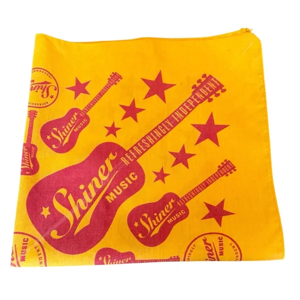 Shiner Music Festival Gold Red Guitar Star Square Scarf Bandana - Image 5