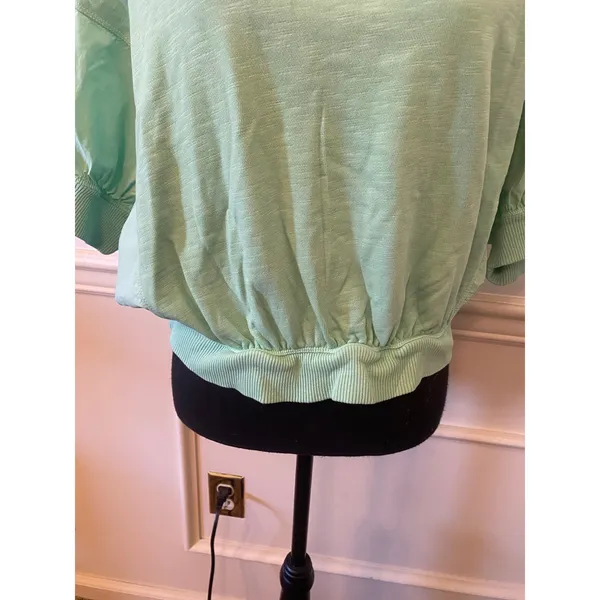 Anthropologie Pilcro Cropped Batwing Puff Sleeve Sweatshirt Top Cropped Panel - Image 5