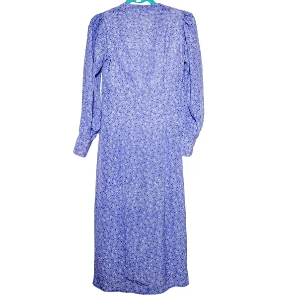 Realisation Par The Vivienne Blue Floral 100% Silk Midi Dress L - Image 9