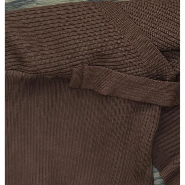 Rosie Harlow Juniors Surplice-Neck Dolman-Sleeve Knit Dress Cappuccino Brown XS - Image 4
