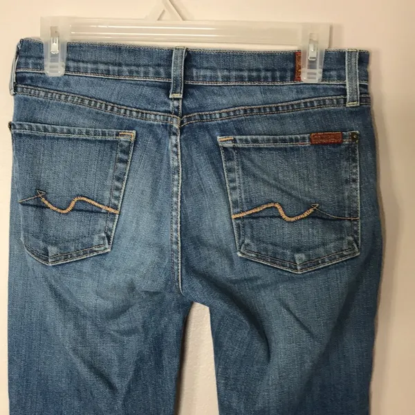 7 for all mankind medium wash bootcut jeans size 27 - Image 8