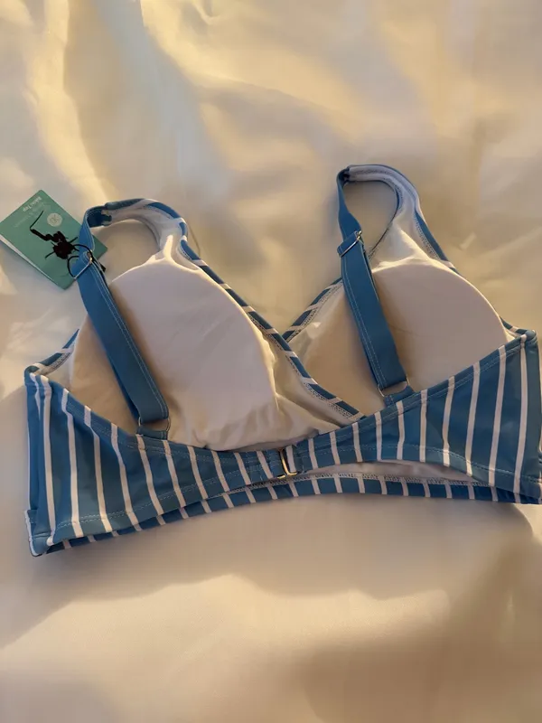 Kindred Bravely maternity bikini Blue Stripe Women's Swim Top - Image 3