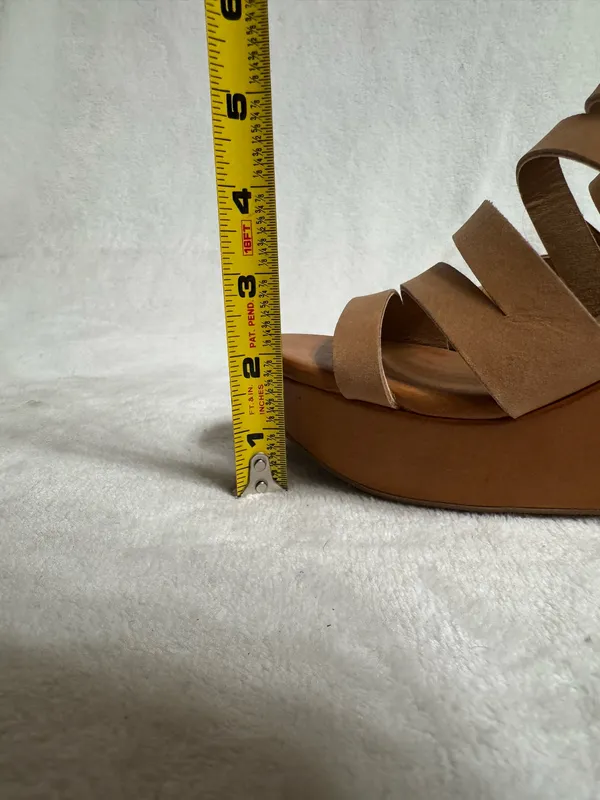 Lucky Brand Women's Marinaa Wedge Sandals tan Leather - Size 8 - Image 8