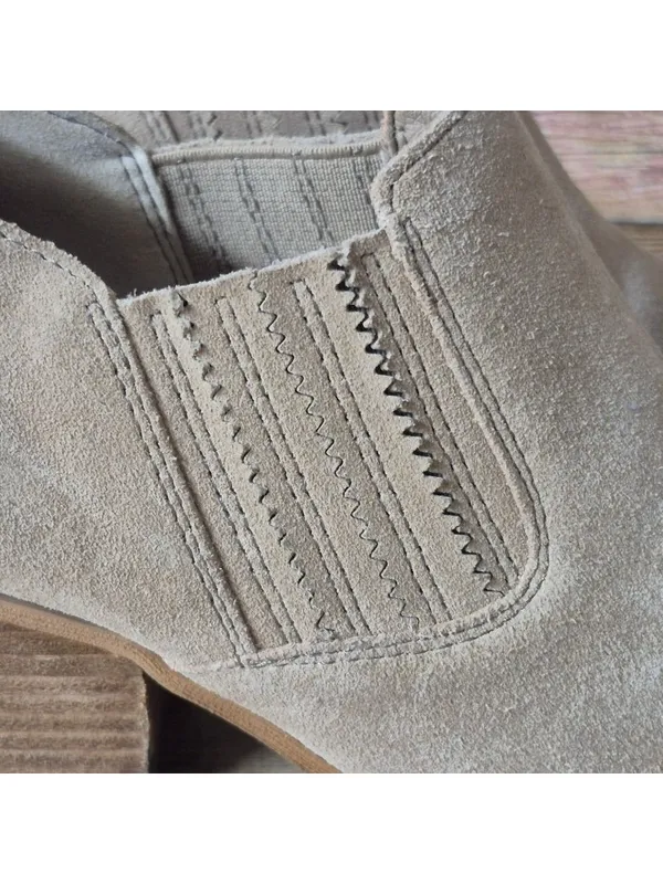 SAM EDELMAN Womens Walton Suede Leather Bootie Boots in Oatmeal Tan Size 6.5 - Image 5