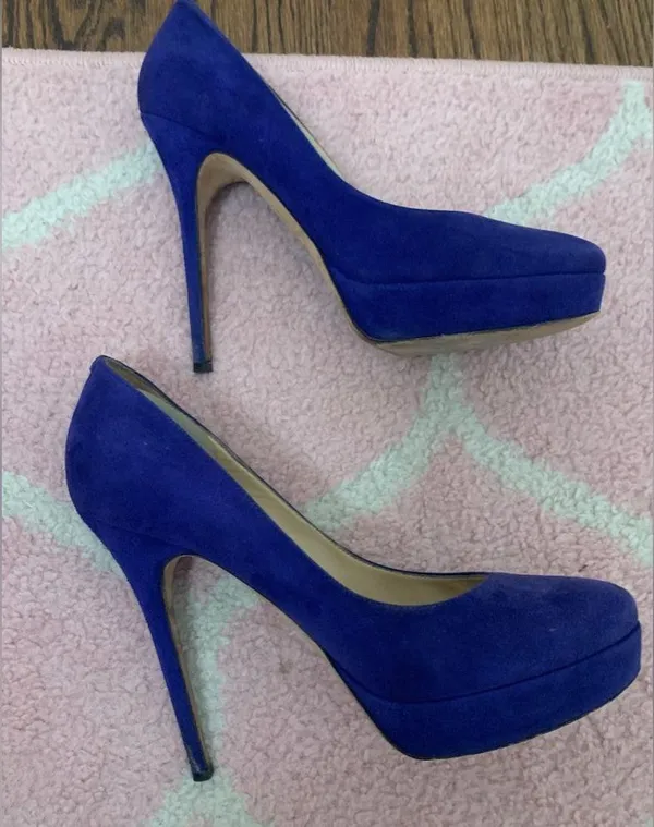 Heels, Size 39 (Woman’s 9), Royal Blue Suede - Image 2