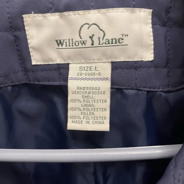 Willow Lane Blue Quilted Insulated Lined‎ Jacket Coat Womens L Outdoor Winter - Image 3