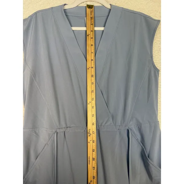 Athleta Romper Womens S Blue V-Neck Sleeveless Pockets Jersey Casual Summer - Image 8