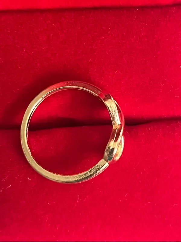 Infinity Ring Stainless Steel Golden Size 6 NWT Gold - Image 3
