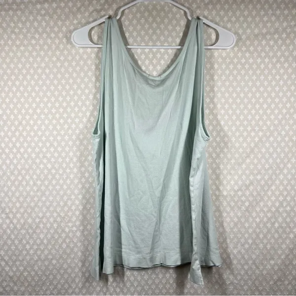 Lake Light Blue‎ Scoop Neck Pointelle Pima Cotton Tank Top - Image 5