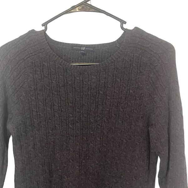 Gap Women's Size Small‎ Grey Fisherman Knit Cotton Sweater - Image 2