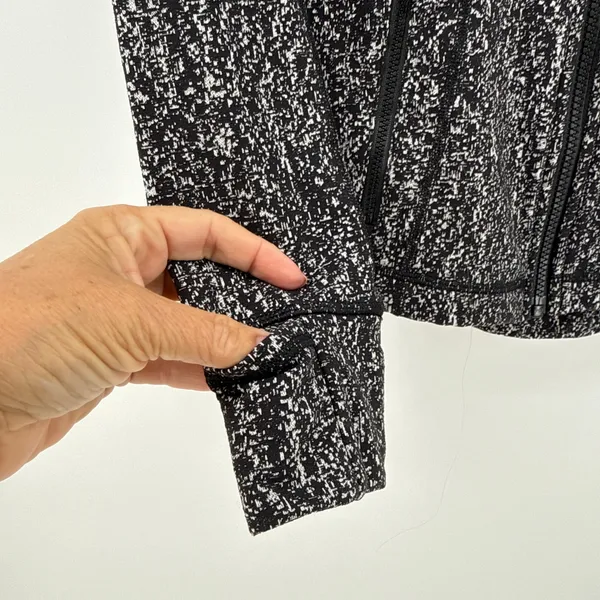 Lululemon Define Jacket 6 Rush Jacquard Black White Space Dye Full Zip Thumbhole - Image 2