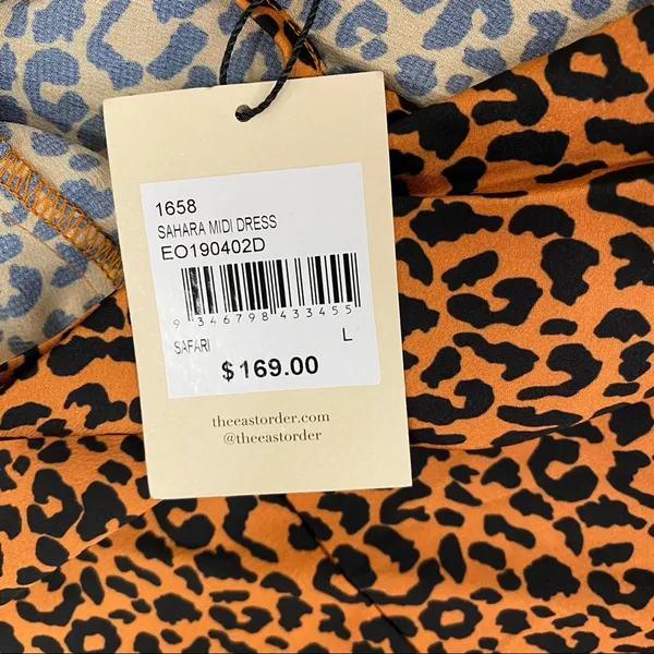 The East Order Sahara Leopard One Shoulder Midi Dress L NWT - Image 9